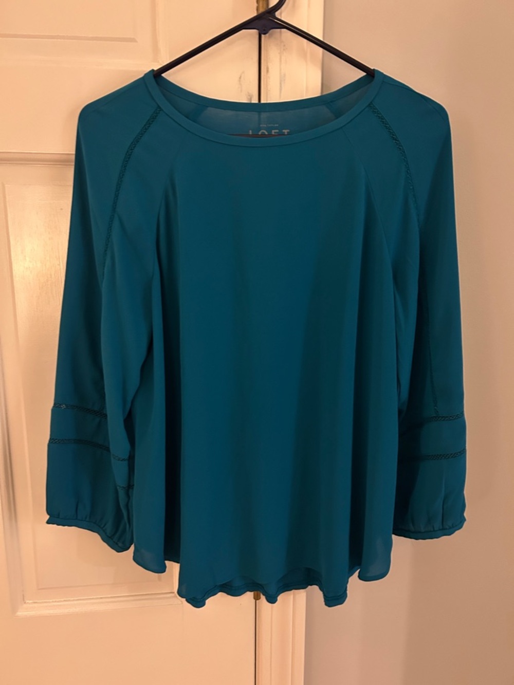LOFT Teal Raglan Sleeve Blouse